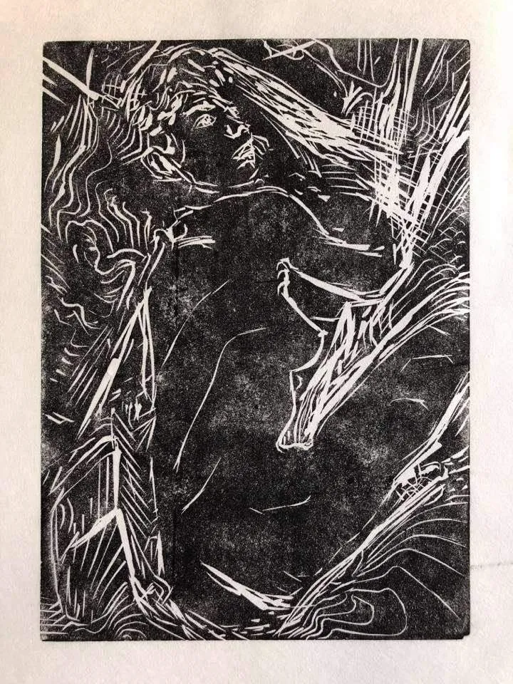 BW Linos, linocut print