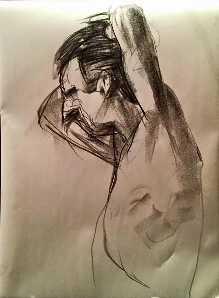 Model, charcoal on paper (3)