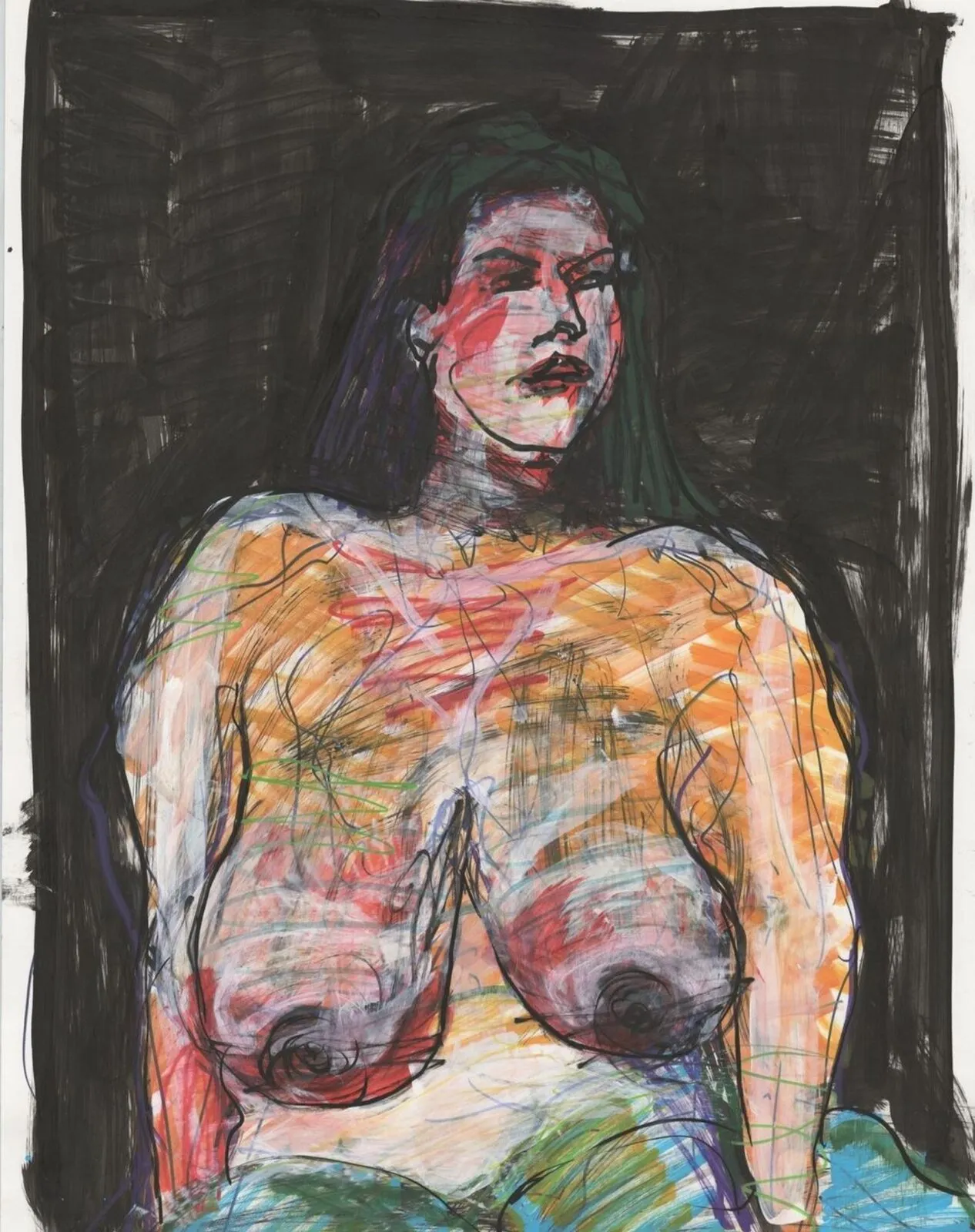 Nude, acrylic markers
